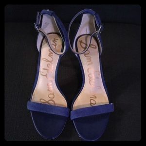 Sam Edelman blue suede strappy sandal, size 6M.